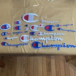 19 CT. CHAMPION LOGO PATCHES!!